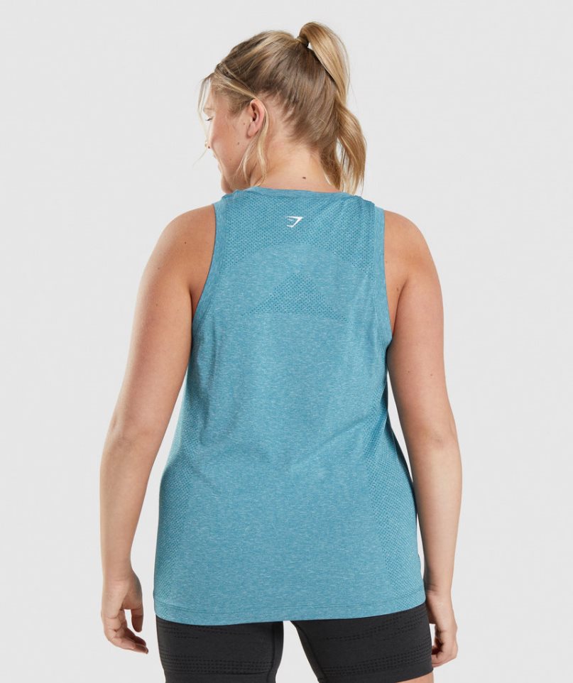 Women's Gymshark Vital Seamless 2.0 Light Tanks Turquoise | CA 01785N